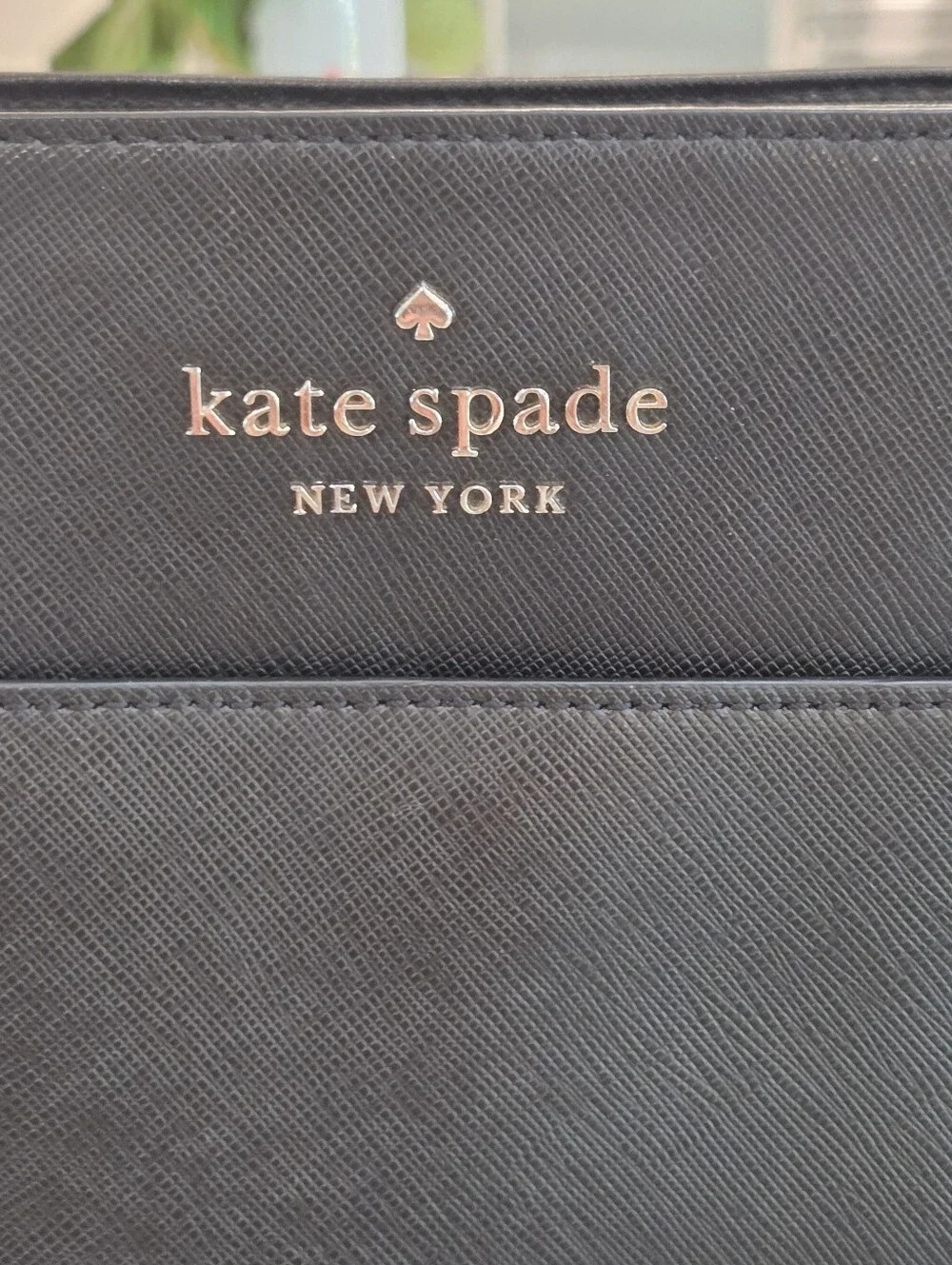 Kate Spade NY Large Textured Work Tote Black Office Laptop Bag